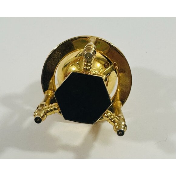 Bulova Miniature Clock Planetarium Spinning Globe Brass 3” Works Quartz B0573 - Picture 9 of 11